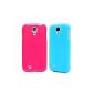 BestCool 2X Flexible TPU Silicone Case Protective Case for Samsung Galaxy S4 i9500 i9505 - Blue Rose Red (Electronics)