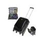 FABRIZIO boarding trolley JET LINER 50 cm Cabin Trolley Trolley Trolley with laptop case Hard shell ABS with polycarbonate film Black