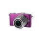 Olympus Pen E-PM1 camera system (12 megapixels, 7.6 cm (3 inch) display, image stabilized) purple with 14-42mm Lens Silver (Electronics)