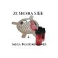 3 piece Shisha Hookah sieve metal screen - about 5 cm diameter + Lighter different colors (household goods)