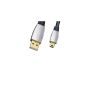 Clicktronic HC 380-500 USB 2.0 cable (USB A male to 5-pin mini USB plug, ferrite cores, gold-plated contacts) 5 m (accessories)