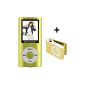 MP4 Player Portable - microSD slot for cards up to 16 GB, with no internal memory - GREEN - AMV MP3, FM radio, e-book, built-in speaker + Mini Clip MP3 Player BERTRONIC ®