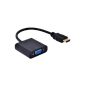Patuoxun 1080P HDMI to VGA Cable Adapter - PC laptop HDTV DVD Power-Free (Black) (Electronics)