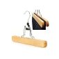 Hangerworld - Set of 12 pliers wood beech hangers for pants and skirts - 25cm - Pliers lined in felt.  (Kitchen)