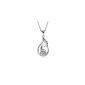 Sterling silver angel pendant wings and zirconia necklace for ladies with Italian Box Chain 45cm - SP014n1 (jewelry)
