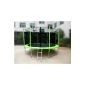 BEST FOR SPORTS trampoline 65550 with TÜV and Intertek GS Certificate green 366 cm with safety net, ladder, Anchor and rain cover up to 180 kg!  Model 2015 (Equipment)