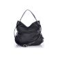 CNTMP, Contempo, ladies shoulder bags, hobo bags, bags, handbags, shoulder bags, black, 32x30x12cm (W x H x D) (Textiles)