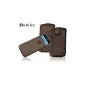 Burkley WET-G6-i9500 Premium Wetcase Antique Leather Cell Phone Case for Samsung Galaxy S4 i9500 with Easy-Out system and Velcro in Stone Washed gray / brown (Accessories)