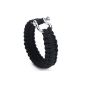 Bracelet paracord survival with 550 stainless steel bow shackle - black (Miscellaneous)