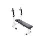 Weight bench with adjustable barbell rack, foldable (equipment)