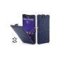 StilGut® UltraSlim Case leather case for Sony Xperia Z3 Compact, navy blue (Electronics)