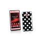 Me Out Kit FR TPU Gel Case for Sony Xperia SP - black, white dot pattern (Wireless Phone Accessory)