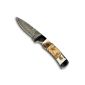Hunting knife blade made of Damascus steel