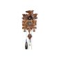 Black Forest Cuckoo Clock made of real wood with battery operated quartz movement with cuckoo and musical mechanism - offer of watch Eble Park - Eble -Fünflaub 22cm- 8599000