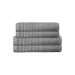 Cotton terry towel set 4 pcs 2x bath towels 70x140 2x sauna towels 80x200 570 g / m² Pisa dark gray