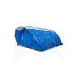CampFeuer® - tent, blue / silver, 4 persons, XXL input, 2 cabins, 3000 mm water column (Misc.)