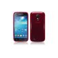 Samsung Galaxy S4 Mini i9190 silicone case gel pouch + screen film for new Galaxy S4 mini - Red (Electronics)