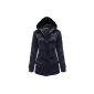 Cexi Couture - Women's duffle coat trench coat with hood toggles winter jacket 36 - 48-42, Navy (Textiles)