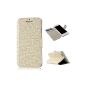 Mavis's Diary iPhone 4.7 inch Leather Case / Cover / Case protection / Meeriell PU leder with streaks Drawing button and forward / white (Electronics)