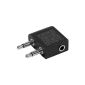 Jack mono airplane adapter 2X3,5MM M to F 1X3,5MM stereo (Electronics)