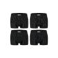 REFLEXX Men Boxer Shorts, 4-pack black m.  Stripes, microfibre m.  Elastane (Textiles)