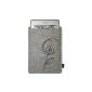 Embroidered felt bag for Kindle, Kindle fits 15cm and Kindle Paperwhite 6 inches, pocket felt color light gray, high quality, embroidery flower