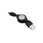 SODIAL (R) Retractable USB A male to 5-pin Mini USB Cable Charger and Sync (Electronics)