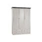 Steens wardrobe Monaco, solid pine, white / colonial, 3 trg., 145x201x60cm (WxHxD) (household goods)
