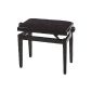 Classic Piano bench black glossy with black seat cover (Misc.)