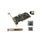 KALEA-COMPUTER © - Controller Card PCI to IEEE1394a FireWire 400 - 4 ports - DOUBLE CHIPSET TEXAS INSTRUMENTS POWER RECOVERY + - Especially suitable for external sound cards