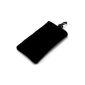 High quality velor pouch for smartphone or jewelry (M-9.5x14, Black) (Electronics)