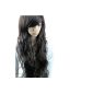 MelodySusie® full long black wig curly / wavy hair wig fashion fp712 MelodySusie® + wig cap + MelodySusie® wig comb (Health and Beauty)