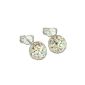 Silver Dream Glitter Earrings hemisphere color crystal Preciosa element 925 sterling silver earrings GSO217Z (jewelry)