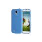 doupi® PerfectFit TPU Case for Samsung Galaxy S4 i9500 with built-in dust-plugs (Blue) Dust Matt Clear Case silicone shell Bumper Cover Matt Transparent blue + bonus (1x Screen Protector) (Electronics)