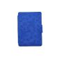 Butterfly Leather Protective Carrying Case Pouch Leather Case Sleep mode for Amazon Kindle Paperwhite 3G WIFI - Blue