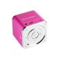 MusicMan Mini Soundstation (MP3 player, stereo speakers, Line In function, SD / microSD card slot) pink (electronics)