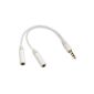 TRIXES cable splitter white 3.5mm headphones.  audio (Electronics)