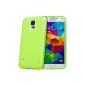 Juppa® Samsung Galaxy S5 TPU Silicone Case Cover Protective Case with LCD screen protector and micro-fiber cleaning cloth (Green / Green)