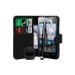 N4U Online Leather Case / Wallet & 3.5mm Mini Speaker Pecher, pen & Sp for Huawei Ascend Y300 - Black (Electronics)