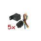 5x Automotive Relay 12V 40A + 5x Socket Universal # 0123 / 0124x5P # (electronic)