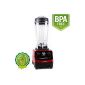 Klarstein Herakles 3G Power Mixer large Standing kitchen mixer Green Smoothie Blender BPA free (1500W, 2 liter, 40.000U / min, pulse function) red