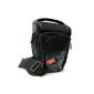 Ultralight SLR camera bag / camera bag / Colt bag with shoulder strap and compartments for accessories in modern design - black (Electronics)
