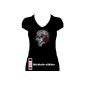 Skull Fun Shirt Skull and Rose Elegant Ladies Rhinestone Shirt (Textiles)