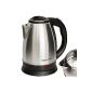 Electric kettle in stainless steel - 1.8L - max.  1800 watt - coffee tea water heaters