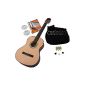Classic Cantabile AS-851 4/4 Classical Guitar Starter Set (Complete beginner set with classical guitar, gig bag pocket, nylon strings, textbook / school including CD and DVD, 3x picks and pitch pipe)