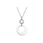 Amello stainless steel jewelry - necklace Amello round white ceramic - stainless steel necklace for women - ESKX13W (Jewelry)