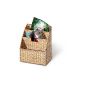 Adam Schmidt wicker magazine racks, newspaper bag, 3 compartments, water hyacinth, rectangular, 300 x 210 x 140 mm