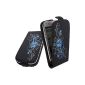 Handyfrog Flip Case for Samsung Galaxy S4 Mini I9190 black envelope bag with flower design (electronics)