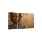 Picture on canvas 160 x 90 cm XXL Model No. 1041 Buddha tables for the wall, framed, ready to install, while the images on giant real wood frame.
