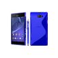 BAAS® Sony Xperia M2 - S-Line Silicone Gel Case Blue + Stylus For Capacitive Touch Screen (Electronics)